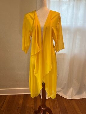 Lularoe Sheer Yellow Swim Coverup Kimono